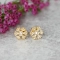Kolczyki sztyfty pozłacane śnieżynki z cyrkonią