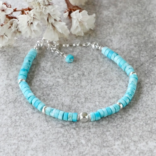 Bransoletka z Turkusów MINI talarki w srebrze 925