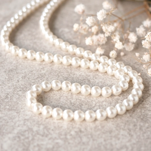 Krótki naszyjnik z pereł seashell Petit Pearl White