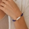Bransoletka z Jaspisów Royal Blue, perła w srebrze