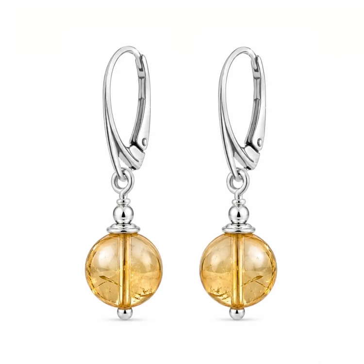 isilver - kolczyki MINI  bigle angielskie - cytryn.webp