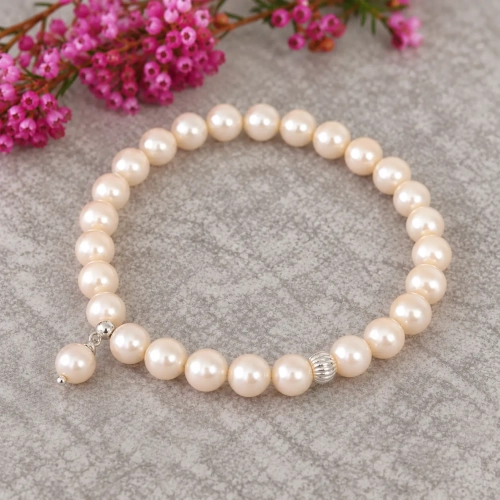 Bransoletka z pereł Swarovski Colors of Pearl - Crem