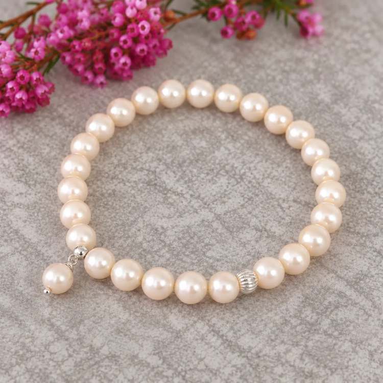 Bransoletka z pereł Swarovski Colors of Pearl - Crem