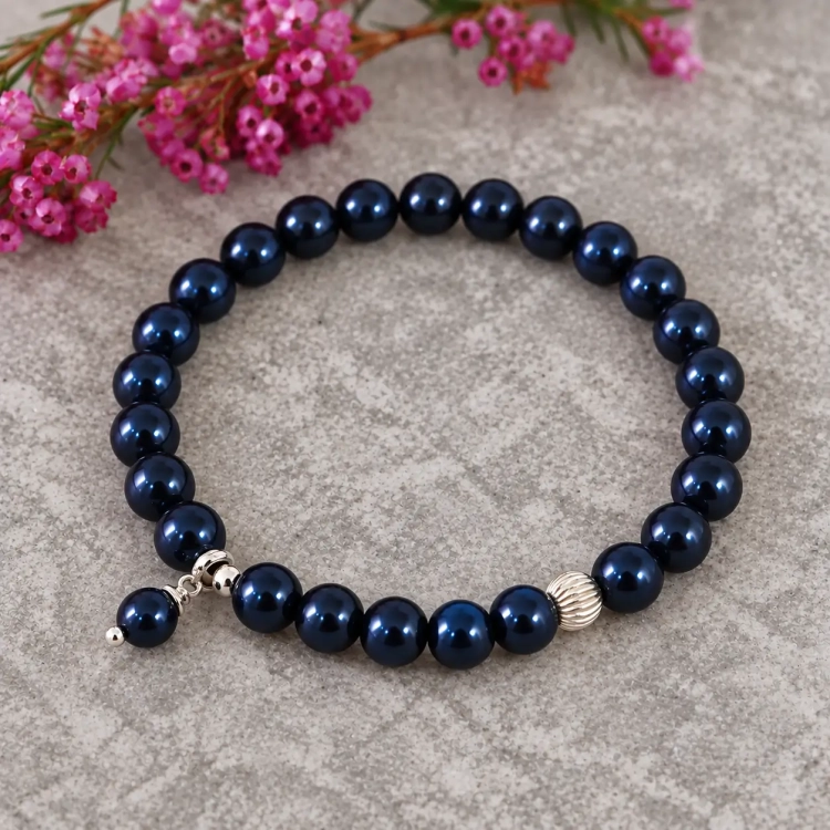 Bransoletka z pereł Swarovski Colors of Pearl - Night Blue
