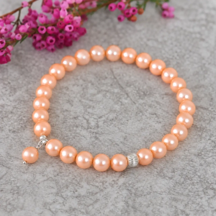 Bransoletka z pereł Swarovski Colors of Pearl - Peach