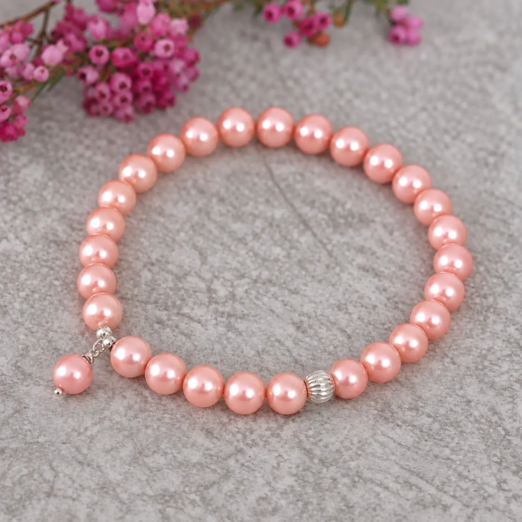 Bransoletka z pereł Swarovski Colors of Pearl - Rose Peach