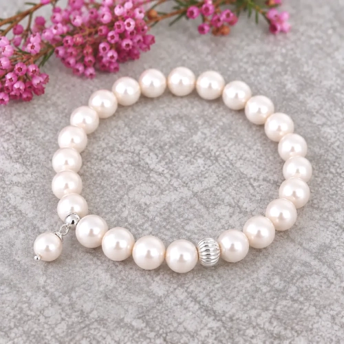 Bransoletka z pereł Swarovski Colors of Pearl   8 mm - White