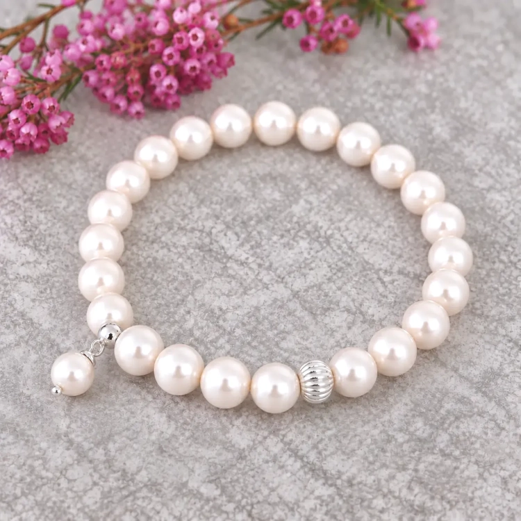 Bransoletka z pereł Swarovski Colors of Pearl   8 mm - White